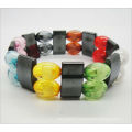 Wholesale magnetic stretch bracelet with multi plastic beads 7.25'